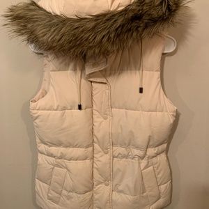 Cream Banana Republic Padded vest with imitation